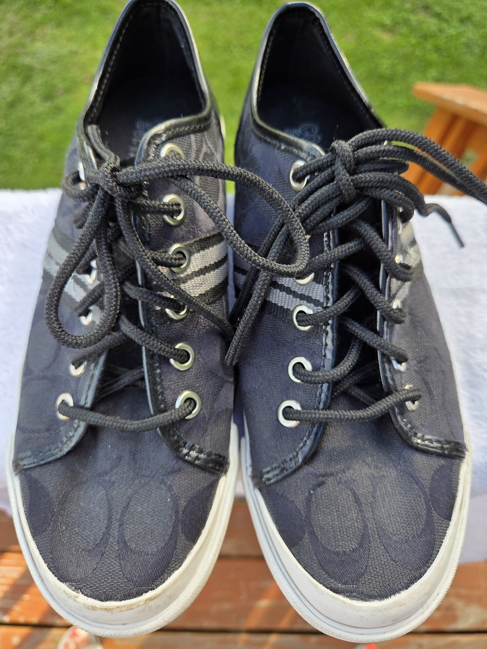 Coach Folly Black Signature Canvas Low Top Sneakers - Women’s Size 7.5 B